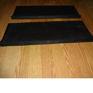 2 Black Rubber Mats 24 x 9 Inches each